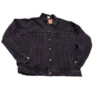Vintage 90s Levi’s Black Denim Trucker Jacket Large  70507 4159